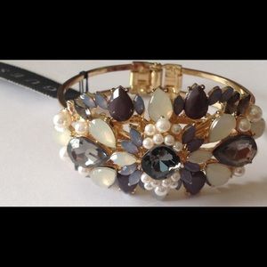 NWT Guess fancy rhinestones hinged bangle bracelet